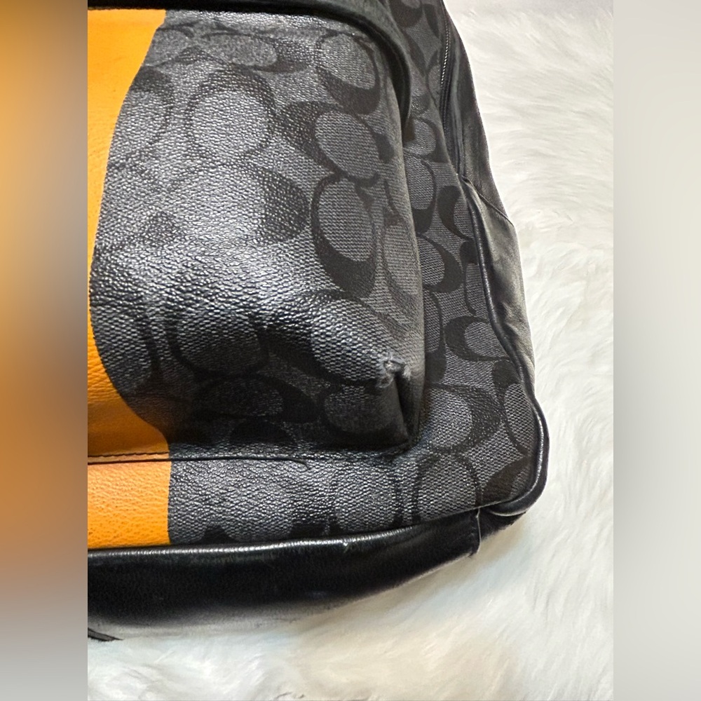 Coach Charles Varsity Men's Black/Charcoal and Orange Backpack - Picture 4 of 15